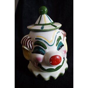 Vintage Sierra Vista Ceramic Clown Cookie Jar from the 1950s